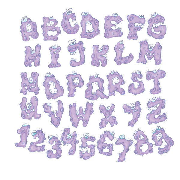 万圣节字母 有奇怪的怪物人物 — 图库矢量图片