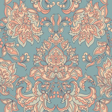 Barok tarzı çiçekli duvar kâğıdı. Kusursuz vektör deseni