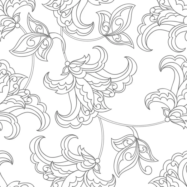 Patrón Vintage Con Hermosas Flores Fondo Vector Floral — Vector de stock