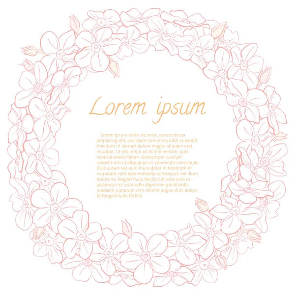 Çiçek çelenk el çekilmiş. Davetiyeler için kare kart tasarım düğün tarihi Kaydet.