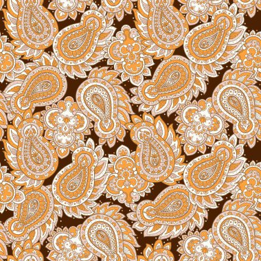 Hint tarzında kusursuz desenli. Çiçek vektör illüstrasyonu