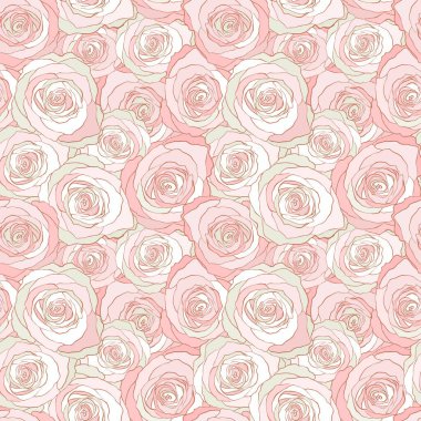 Güllerle kusursuz desen. Çiçek vektör arkaplanı