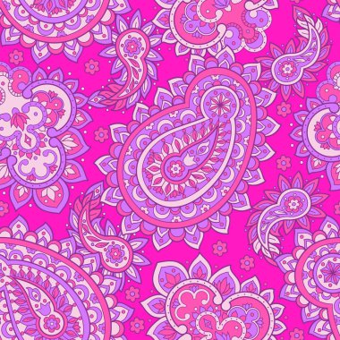 Kusursuz Etnik Dekoratif Desen. Paisley Vektör Kusursuz Desen