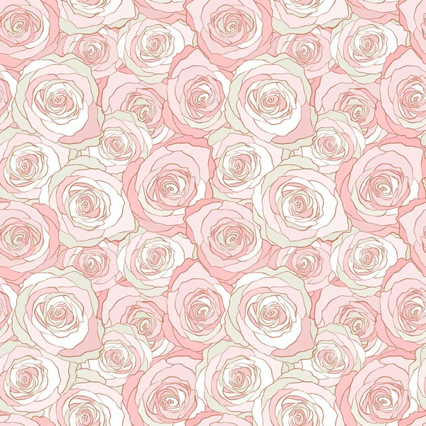 Patrón Sin Costuras Con Rosas Fondo Vector Floral — Vector de stock