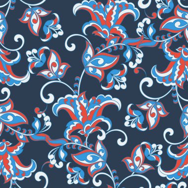 Damask kusursuz vektör çiçek deseni