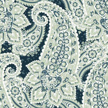 Paisley dikişsiz desen. Damask biçiminde vintage arkaplan