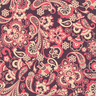 Hint tarzında çiçekli desensiz desenler. Çiçek vektör arkaplanı