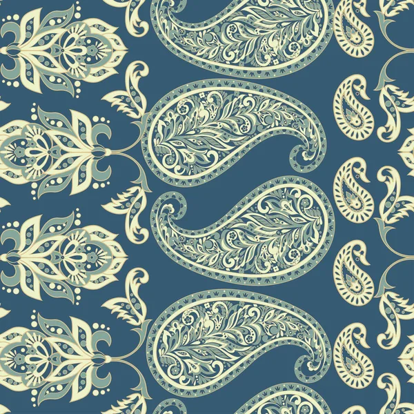 Damassé Paisley Motif Vectoriel Sans Couture — Image vectorielle