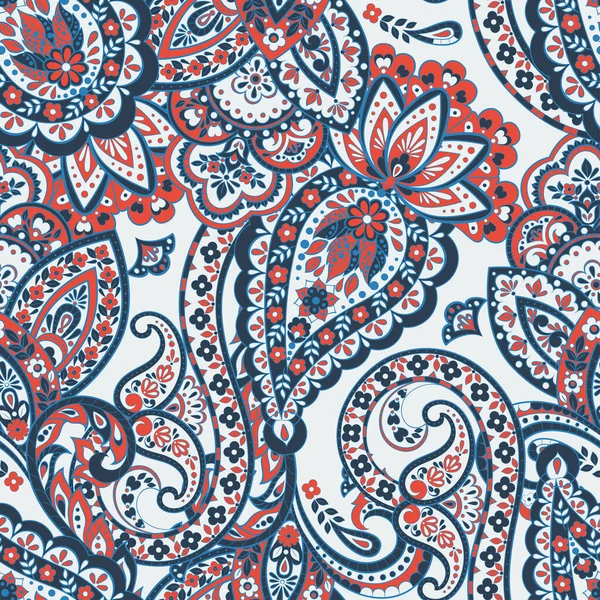 Patrón Paisley Sin Costuras Estilo Étnico Asiático Ilustración Vectorial Floral — Archivo Imágenes Vectoriales