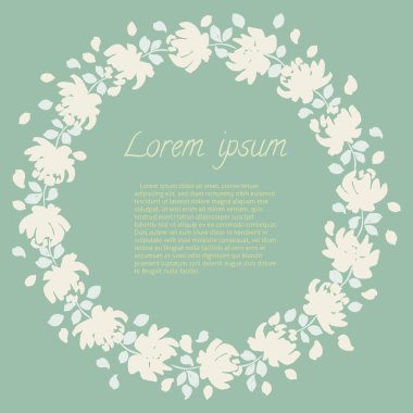 Elle boyanmış suluboya çiçekli yuvarlak çerçeve. Davetiyeler için el çizilmiş doğal çelenklerin vektör çizimi, tarihi kaydet, düğün kartı tasarımı