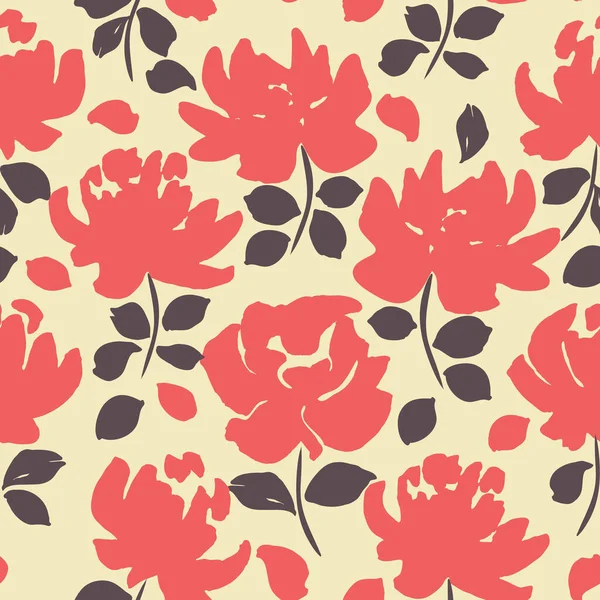 Textile Floral Seamless Vector Pattern — Stock Vector