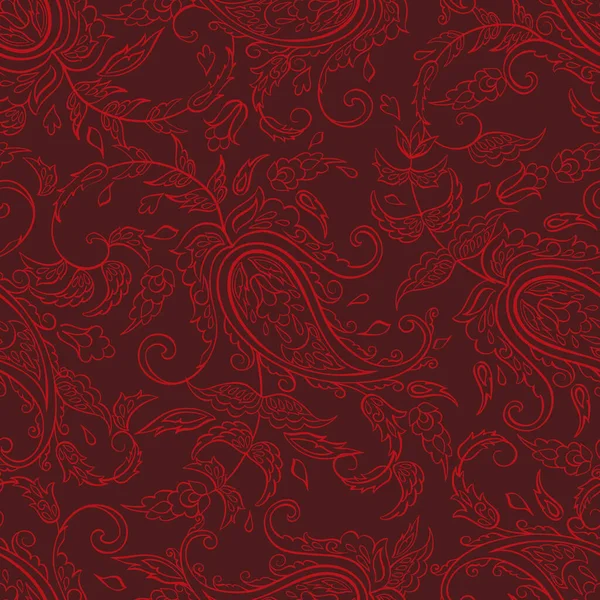 Paisley Sans Couture Motif Textile Dans Style Asiatique Batik — Image vectorielle