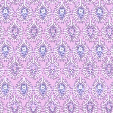 Hint tarzında kusursuz bir desen. Çiçek vektör illüstrasyonu