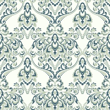 Vektör çiçekli duvar kağıdı. Klasik Barok çiçekli süs. Kusursuz vintage desen