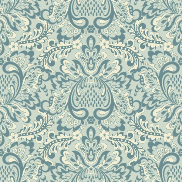 Damassé Fleurs Motif Vectoriel Sans Couture Fond Vintage Floral — Image vectorielle