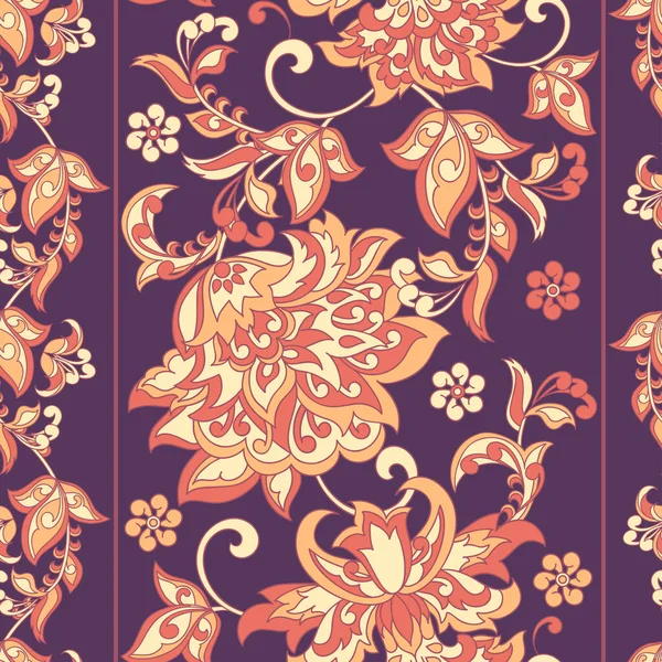 Елегантність Безшовний Візерунок Красивими Квітами Векторні Квіткові Ілюстрації — стоковий вектор