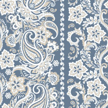 Paisley Damask süsü. Kusursuz Vektör deseni