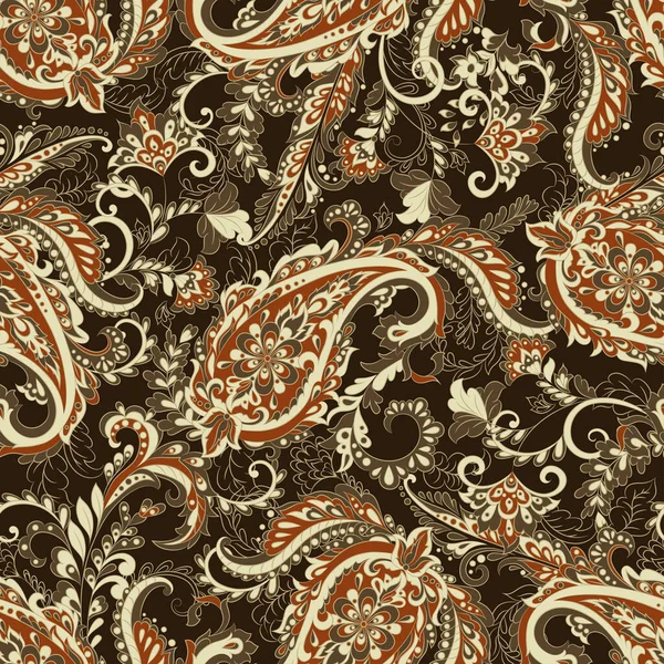 Patrón Sin Costura Paisley Floral Vector — Archivo Imágenes Vectoriales