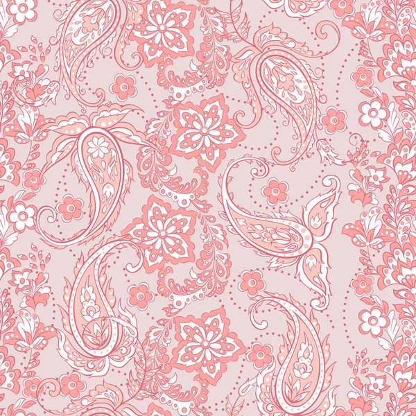 Paisley Floreale Senza Cuciture Modello Vettoriale — Vettoriale Stock