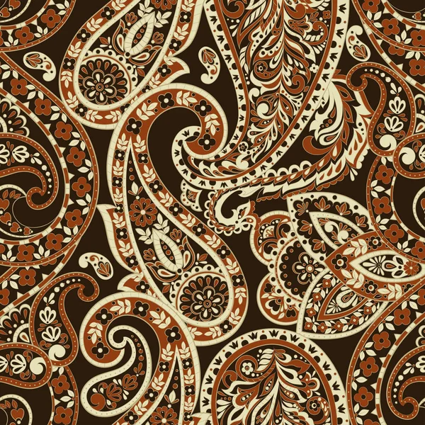 Paisley Sömlöst Mönster Vintage Bakgrund Batik Stil — Stock vektor