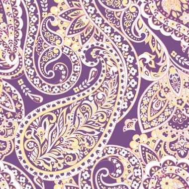 Paisley renkli bir süs. Vektör illüstrasyonu