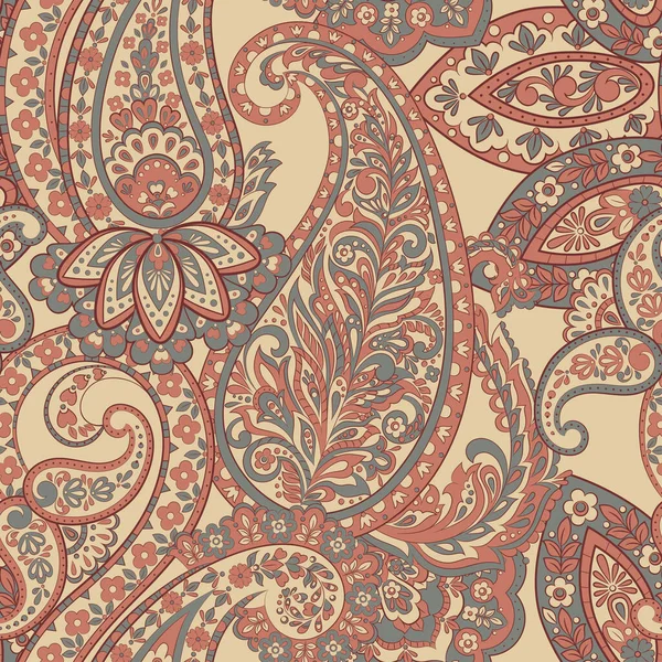 Padrão Sem Costura Com Ornamento Paisley Ilustração Vetorial — Vetor de Stock