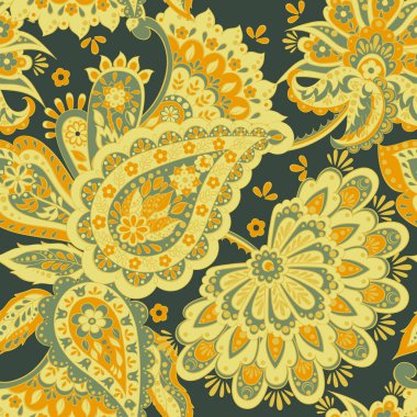 Hint tarzında çiçekli desensiz desenler. Çiçek vektör arkaplanı