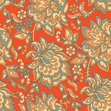  Etnik Çiçeksiz desen. Vektör süsü