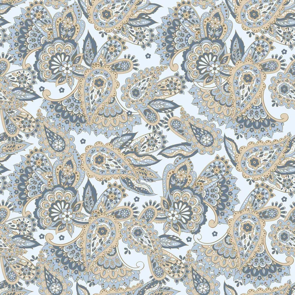 Paisley Naadloos Textiel Patroon Aziatische Batik Stijl — Stockvector