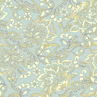 Damask Kusursuz Düzen. Çiçekli eski duvar kâğıdı