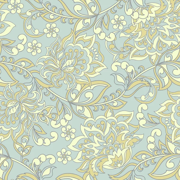 Damasco Sem Costura Padrão Papel Parede Vintage Floral — Vetor de Stock