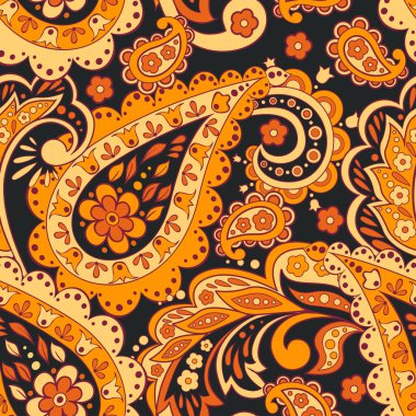 Asya batik stilinde desensiz tekstil deseni