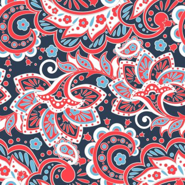 Hint batik tarzı çiçeklerle klasik desen. Çiçek vektör arkaplanı