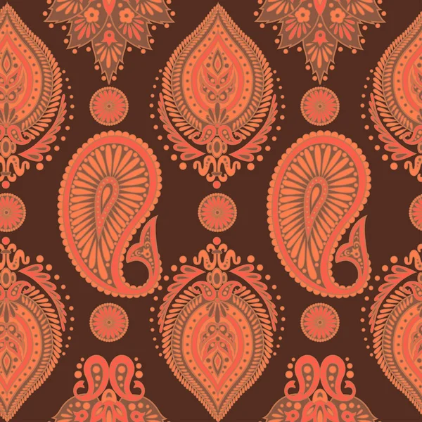 Paisley Sömlöst Mönster Vintage Blommig Tapet — Stock vektor