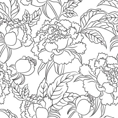 Şakayıksız desen. Çiçek vektör arkaplanı