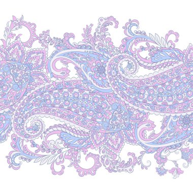 Paisley Damask süsü. İzole Vektör sınırı