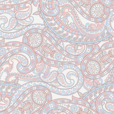 Damask desenli, pürüzsüz vektör deseni. Çiçek bağbozumu arka planı