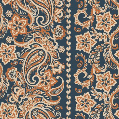 Paisley Damask süsü. Kusursuz Vektör deseni
