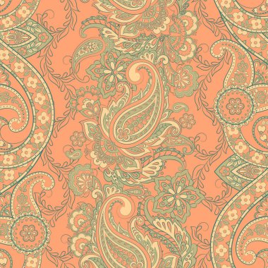 Paisley dikişsiz desen. Etnik vektör arkaplanı