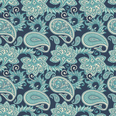 Paisley Çiçeksiz Vektör Deseni