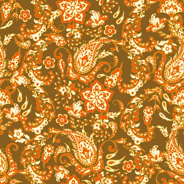 Style Paisley Motif Floral Sans Couture Vecteur Ornement Damas Fond — Image vectorielle