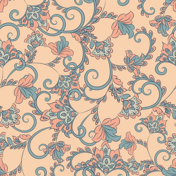 Patrón Floral Vintage Sin Costuras Papel Pintado Vectorial — Archivo Imágenes Vectoriales