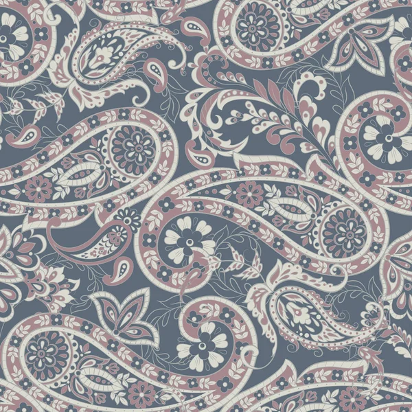 Paisley Floral Etniskt Mönster Sömlös Prydnad Prydnadsmotiv Indiskt Textilmönster — Stock vektor