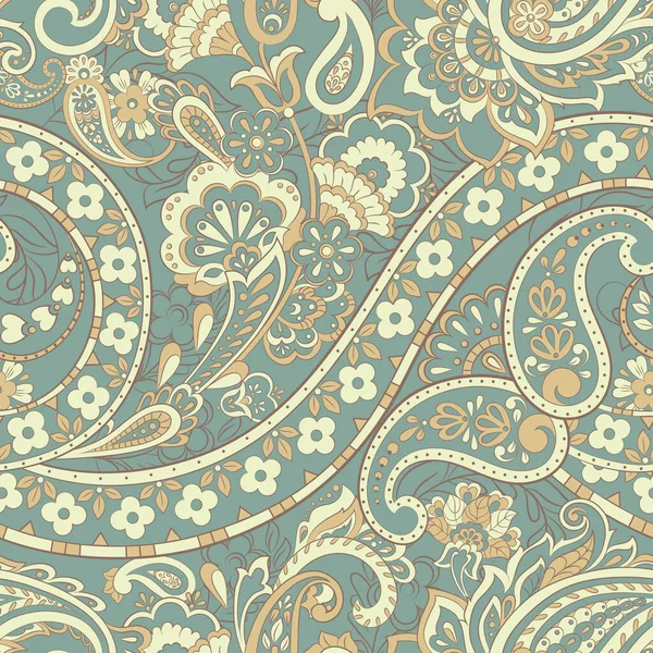 Nahtloses Paisley Muster Florale Vektorillustration — Stockvektor