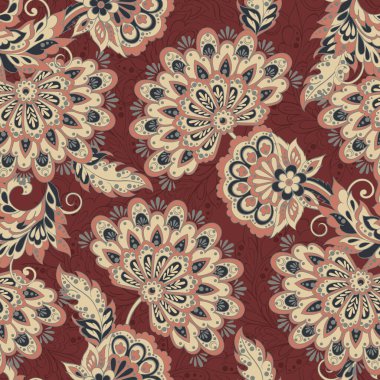 Çiçeksel vektör illüstrasyonu. etnik geçmiş