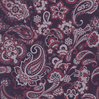 Paisley dikişsiz desen. Batik biçiminde vintage arkaplan