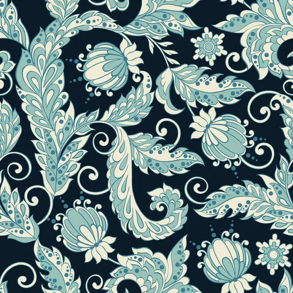 Patrón Sin Costura Floral Vintage Estilo Batik — Archivo Imágenes Vectoriales