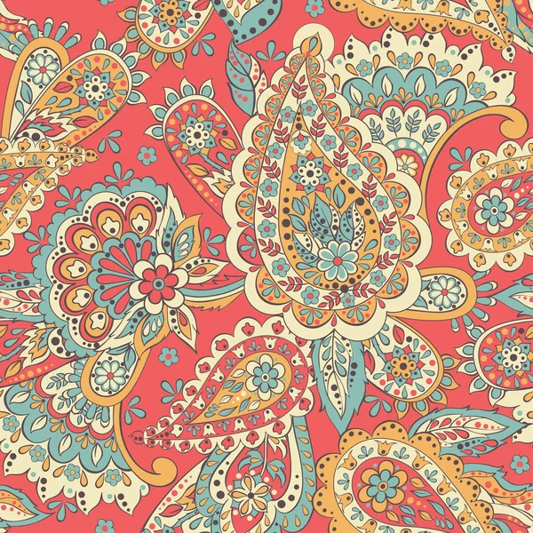 Patrón Sin Costuras Paisley Ilustración Vectorial Estilo Textil Asiático — Archivo Imágenes Vectoriales