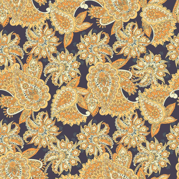 Paisley Sin Costuras Patrón Textil Estilo Batik Asiático — Archivo Imágenes Vectoriales