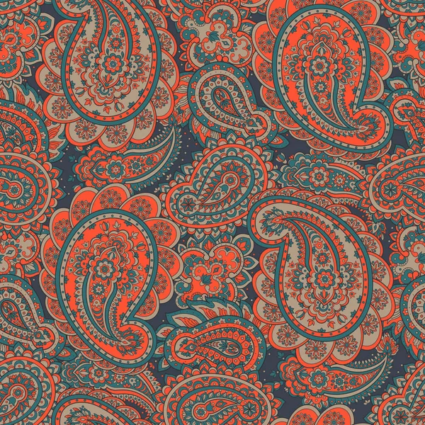 Modello Paisley Senza Soluzione Continuità Asiatico Stile Vettore Sfondo — Vettoriale Stock